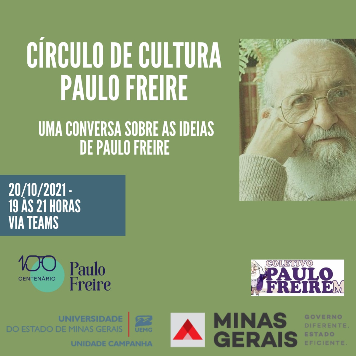 [Centenário Paulo Freire] Unidade Campanha | Círculo de Cultura Paulo Freire: Uma conversa sobre as ideias de Paulo Freire